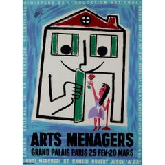 Circa 1950 original poster by Francis Bernard for the Arts Ménagers Grand Palais