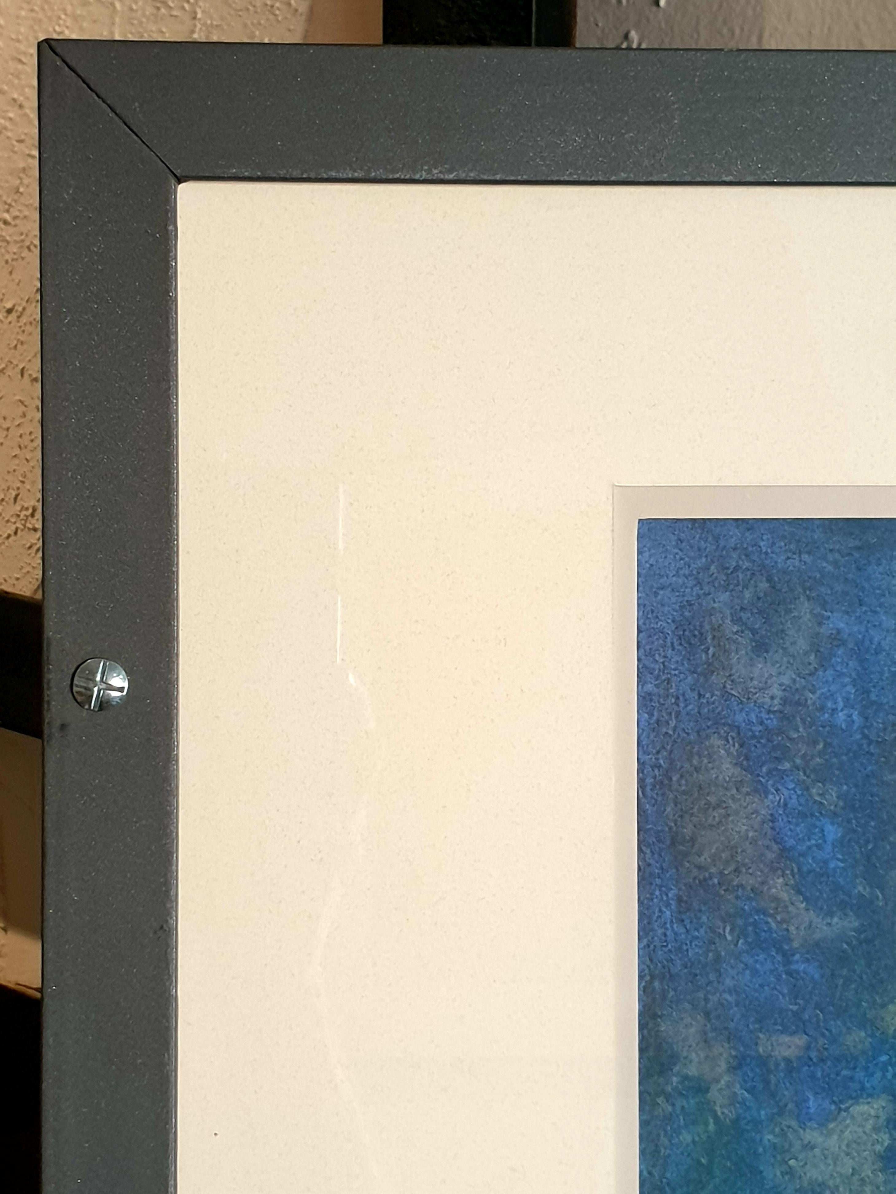 Pastel y acrílico francés surrealista contemporáneo sobre papel, Paisaje provenzal. 11