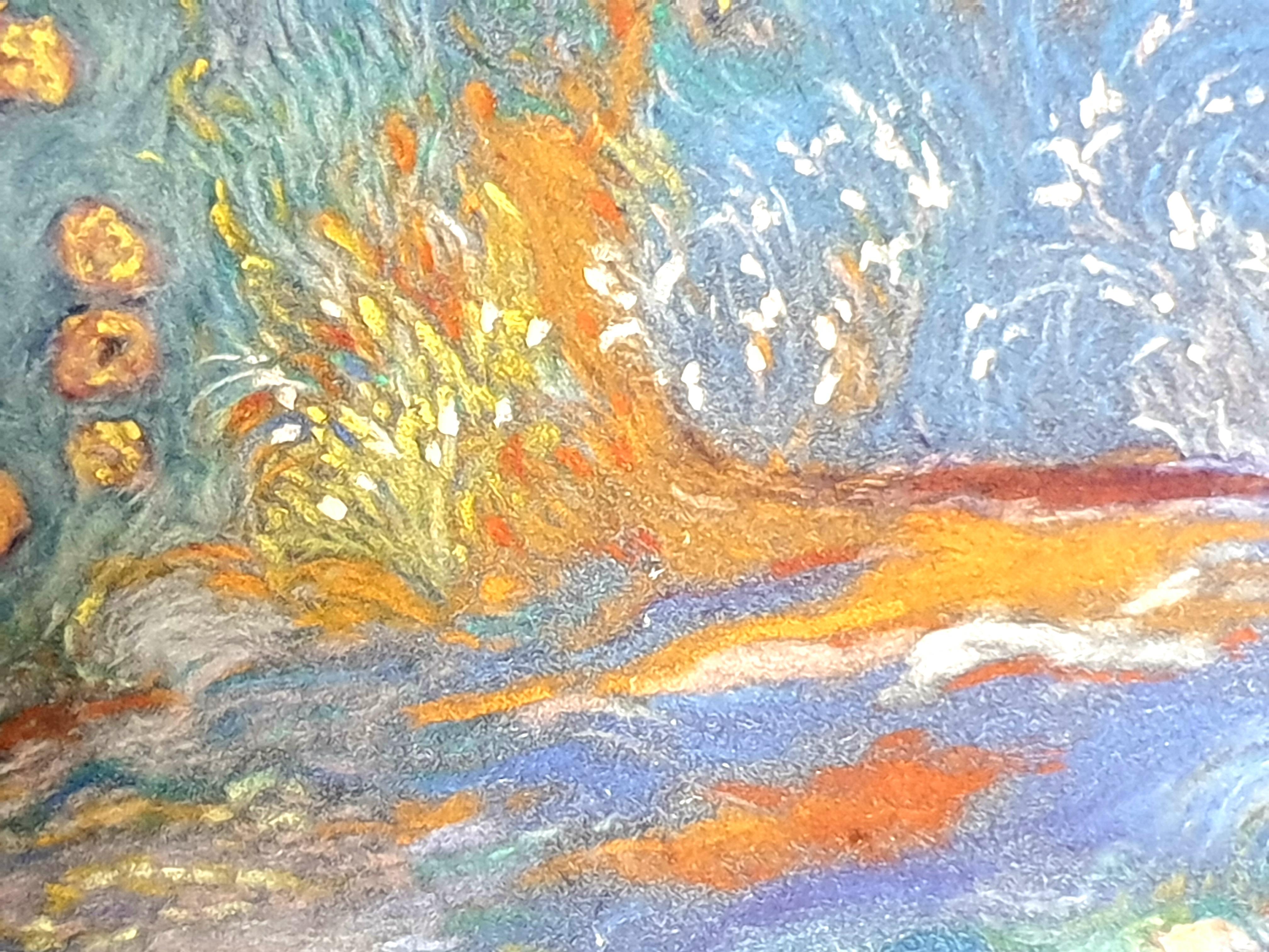 Pastel puntillista impresionista francés. La Garrigue', Provenza. en venta 9