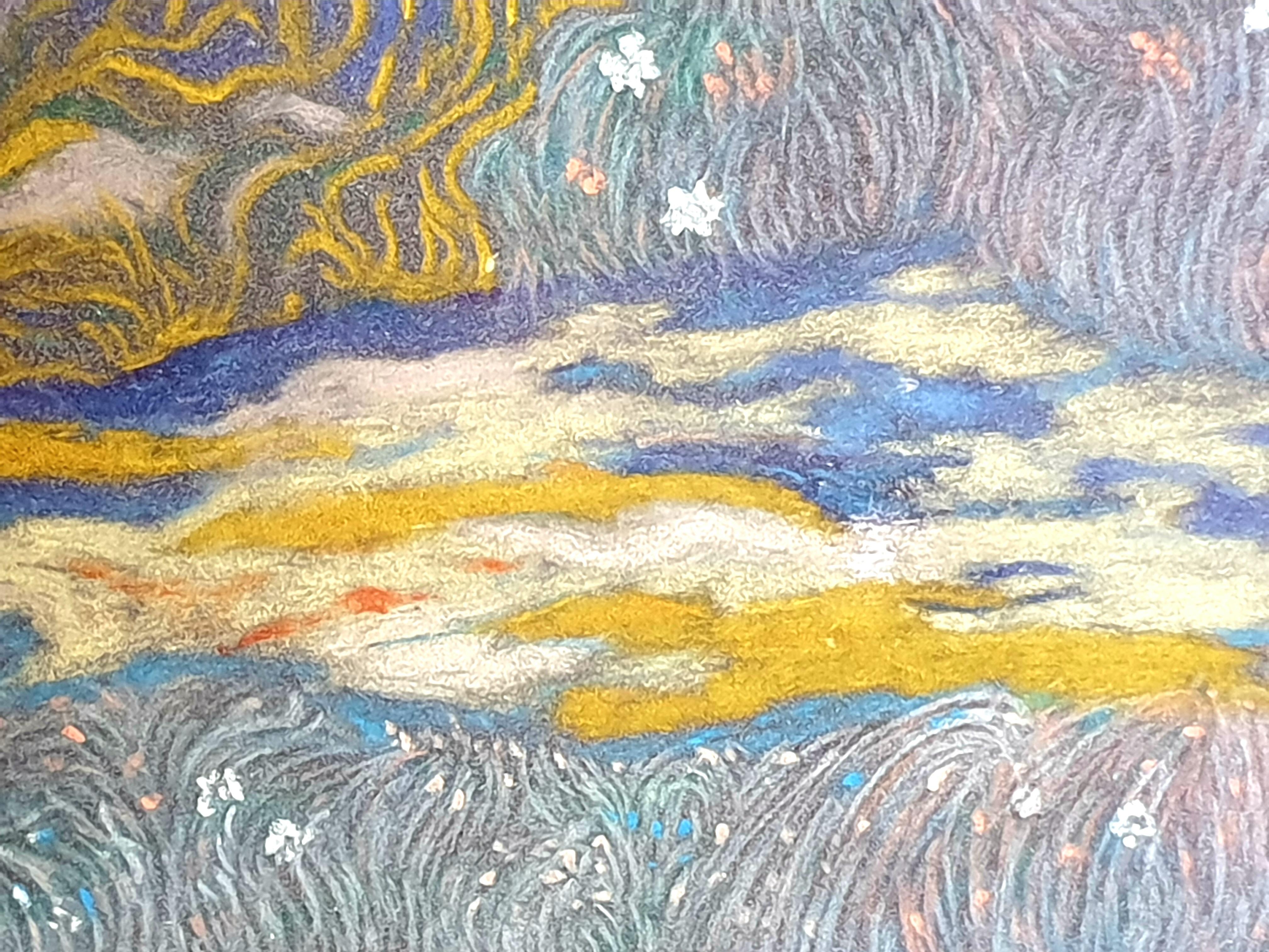 Pastel puntillista impresionista francés. La Garrigue', Provenza. en venta 10