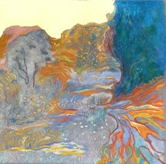 French Impressionist Pointillist Pastel. 'La Garrigue', Provence.