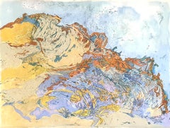 French Impressionist Pointillist Pastel, 'La Vague' (The Wave).