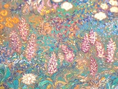 'Garden in Full Bloom', Impressionist Pointillist Pastel.
