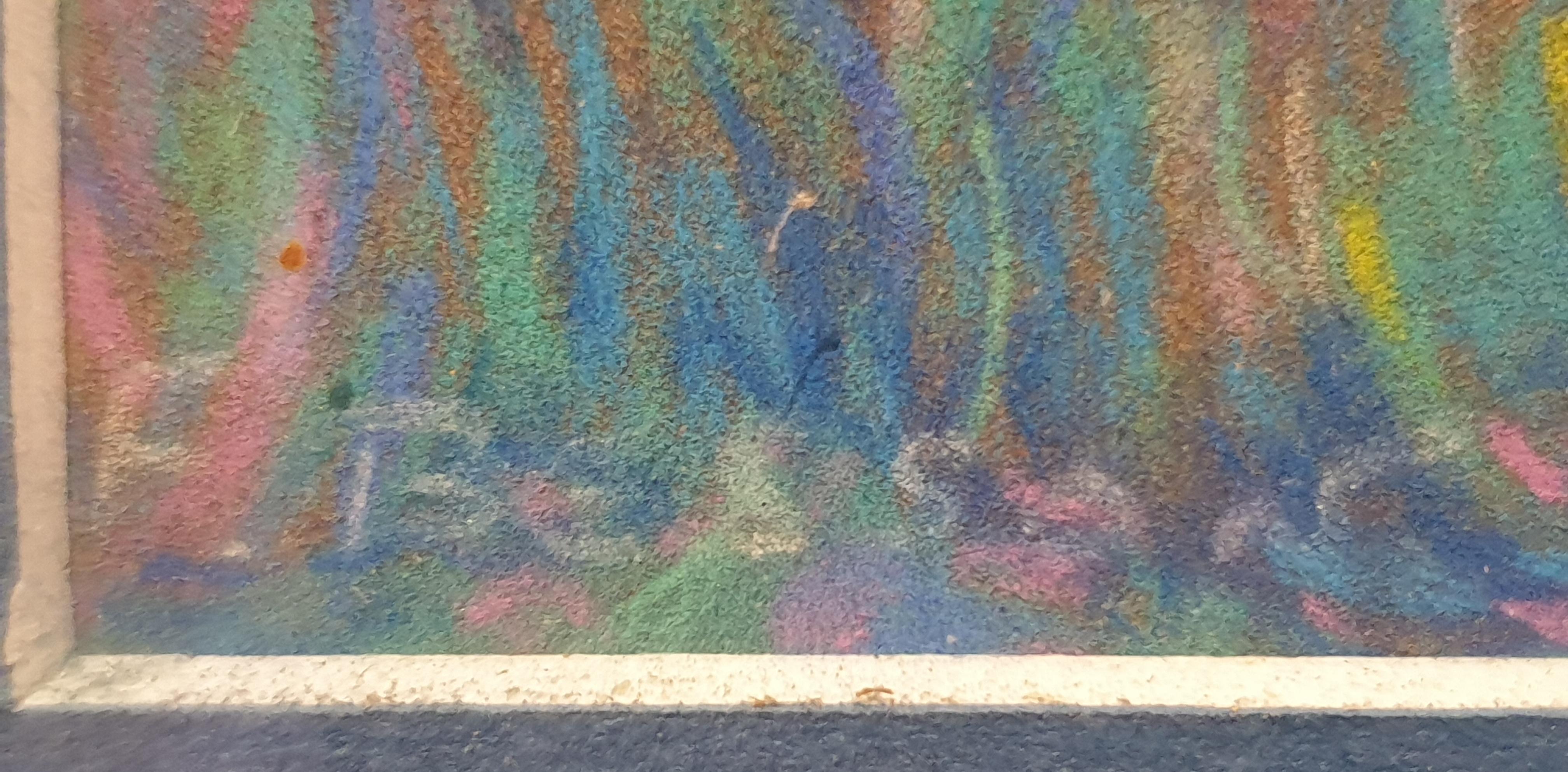 'Garden in Full Bloom', Impressionist Pointillist Pastel. For Sale 13