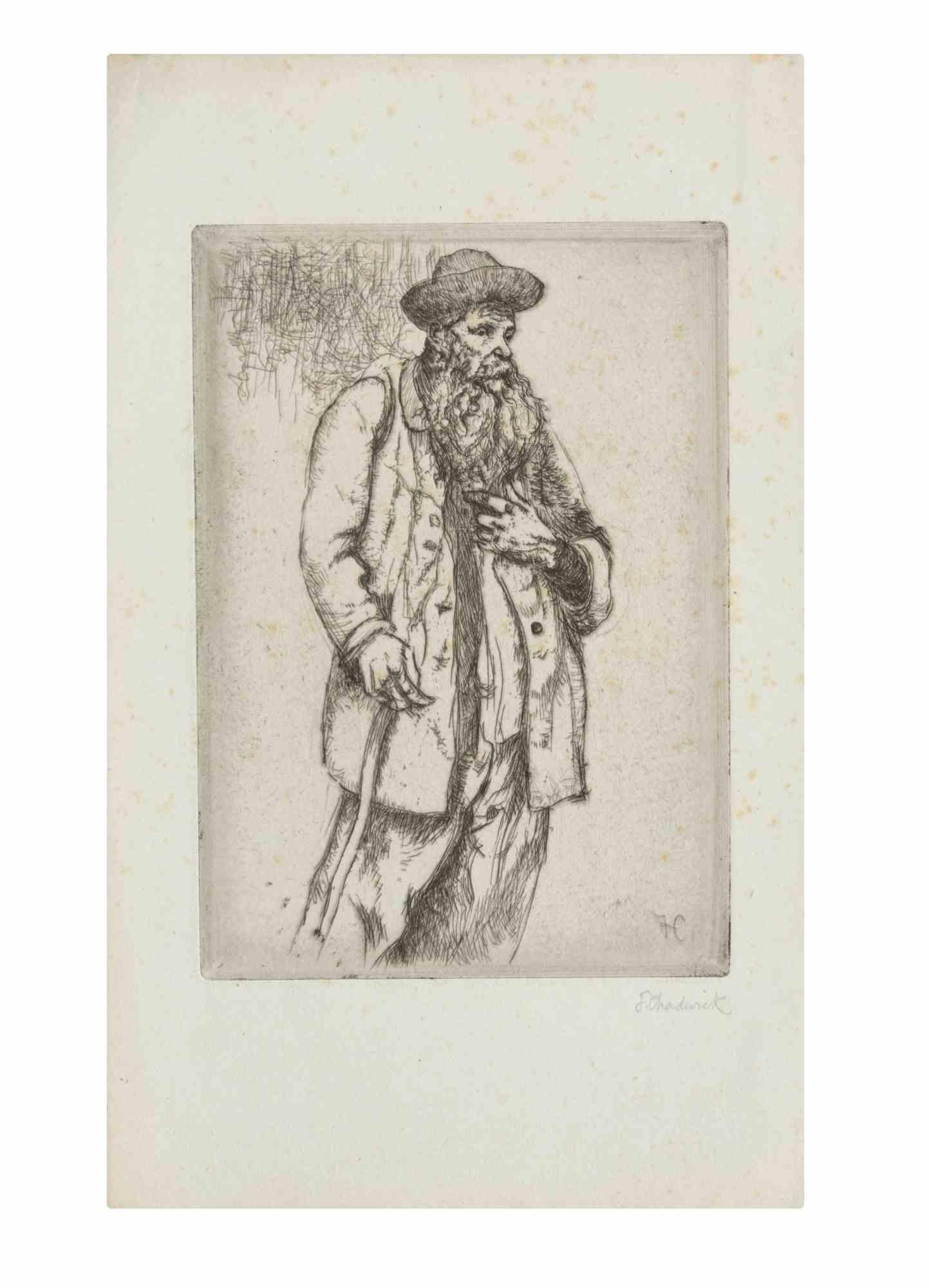 Porträt eines alten Mannes – Radierung von Francis Brooks Chadwick – 1915 im Angebot 1