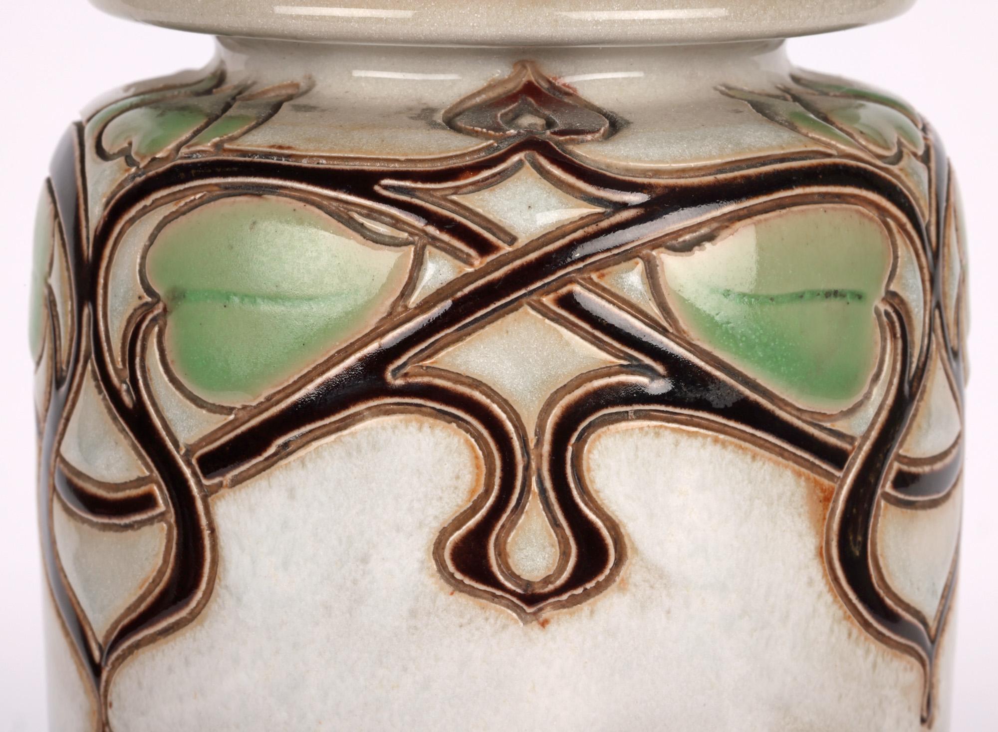 Glazed Francis C Pope Doulton Lambeth Art Nouveau Art Pottery Vase