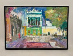 1930s Mexican City Scene by Chicago Artist Francis Chapin, City Plaza, Guaymas
