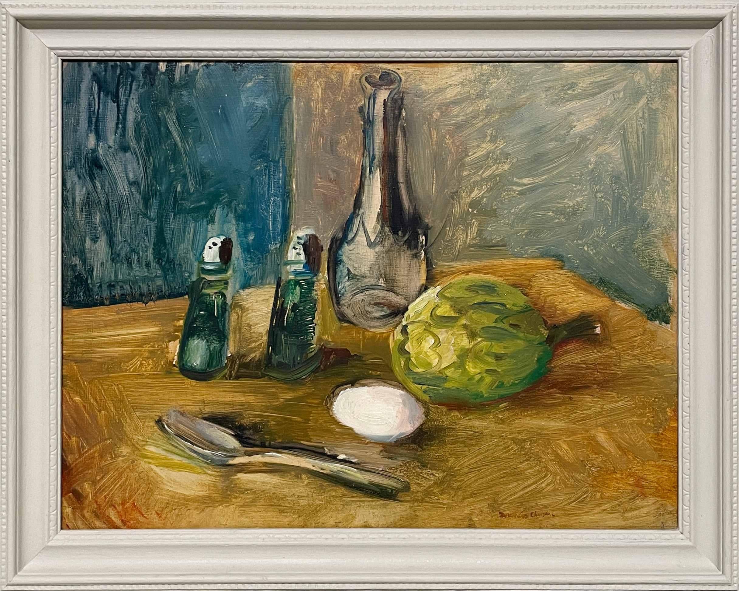 Un dipinto a olio su masonite degli anni '30 raffigurante il piano di un tavolo, opera di Francis Chapin in vendita 2