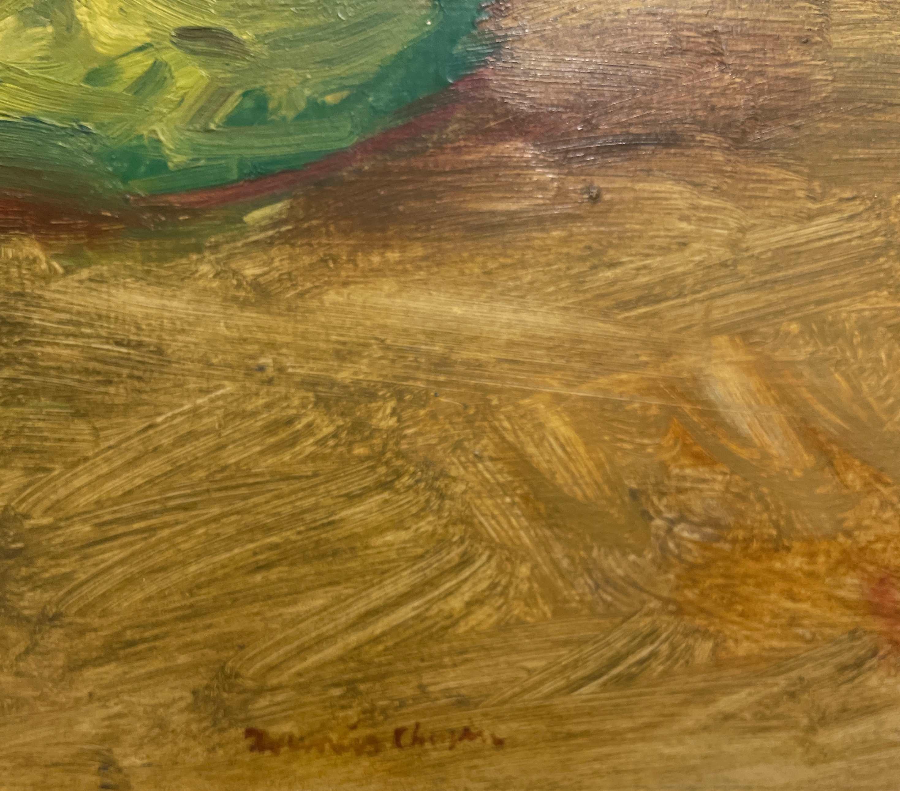 Un dipinto a olio su masonite degli anni '30 raffigurante il piano di un tavolo, opera di Francis Chapin in vendita 3