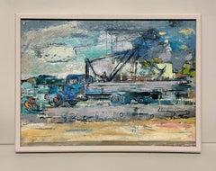A Busy 1950s Martha's Vineyard Harbor Scene, Dockyard Truck by Francis Chapin