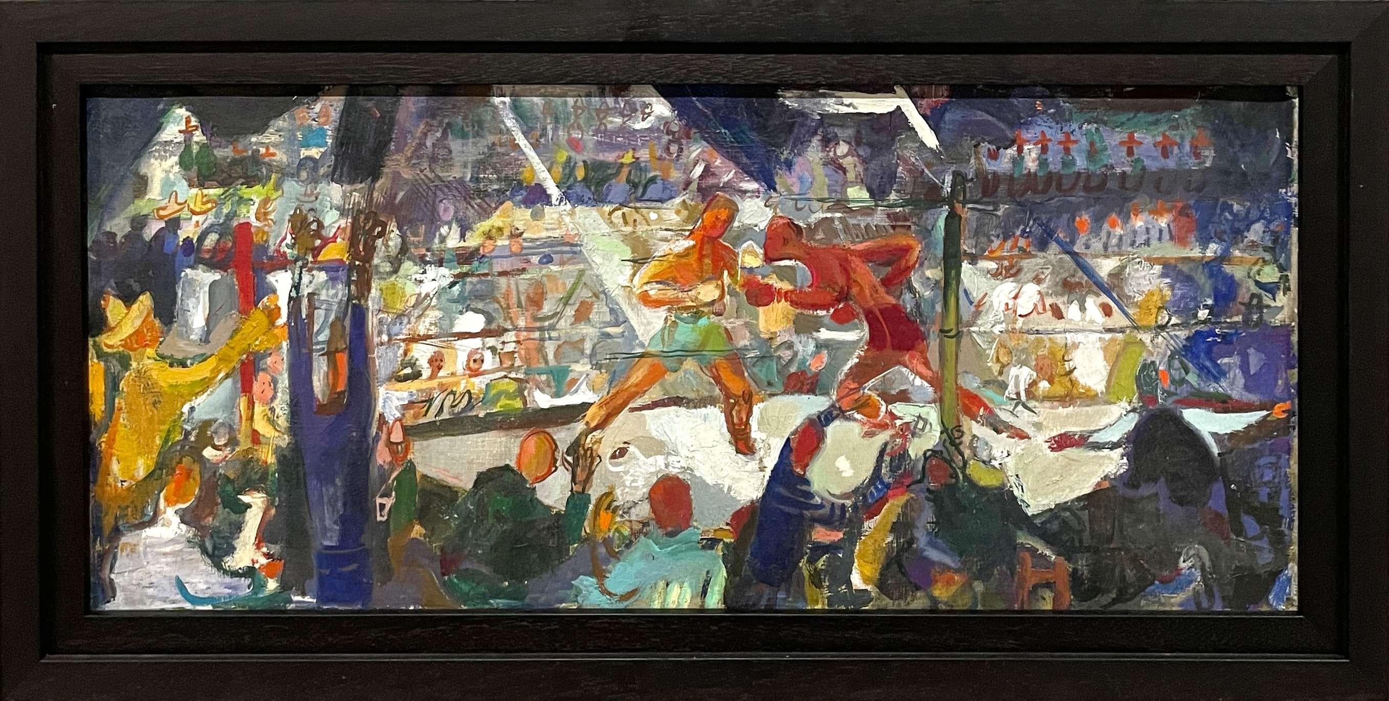 A ca. 1935 Painting of a Boxing Match in Mexico City by Artist Francis Chapin For Sale 1