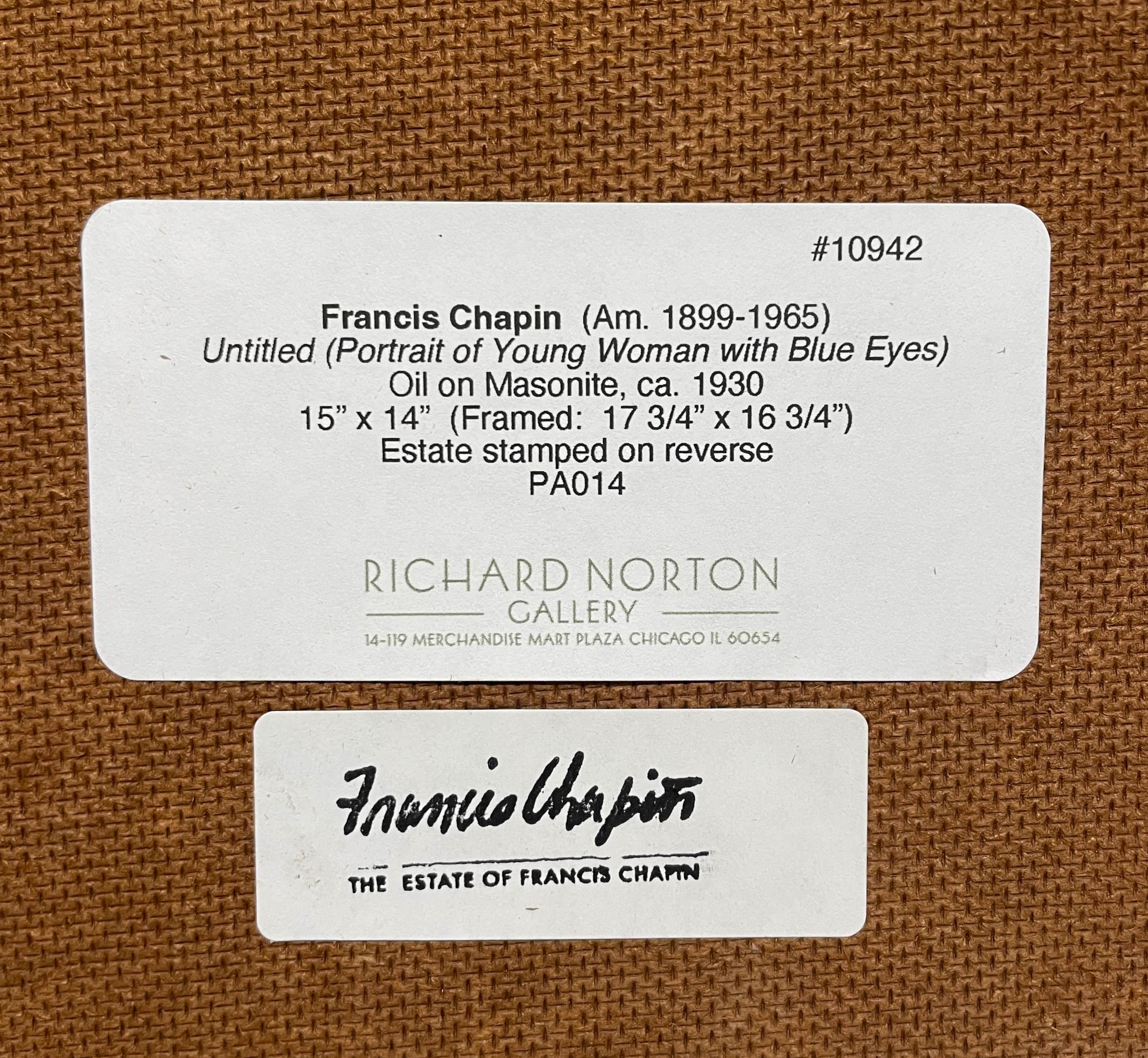 Un captivant portrait moderne d'une jeune femme des années 1930 par Francis Chapin en vente 6