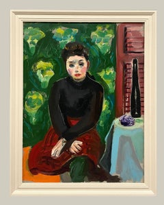 A Captivating 1930s Modern Portrait of a Seated Young Woman by Francis Chapin