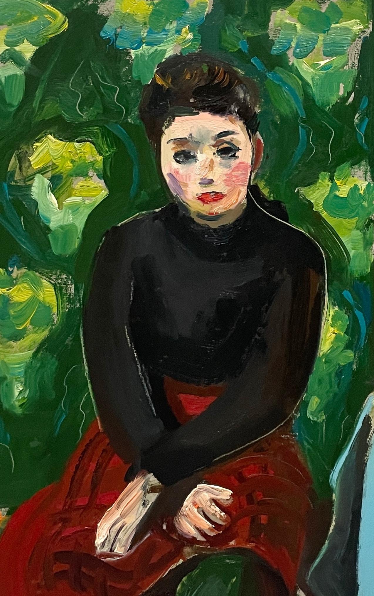 Captivant portrait moderne d'une jeune femme peint par Francis Chapin dans les années 1930 en vente 4