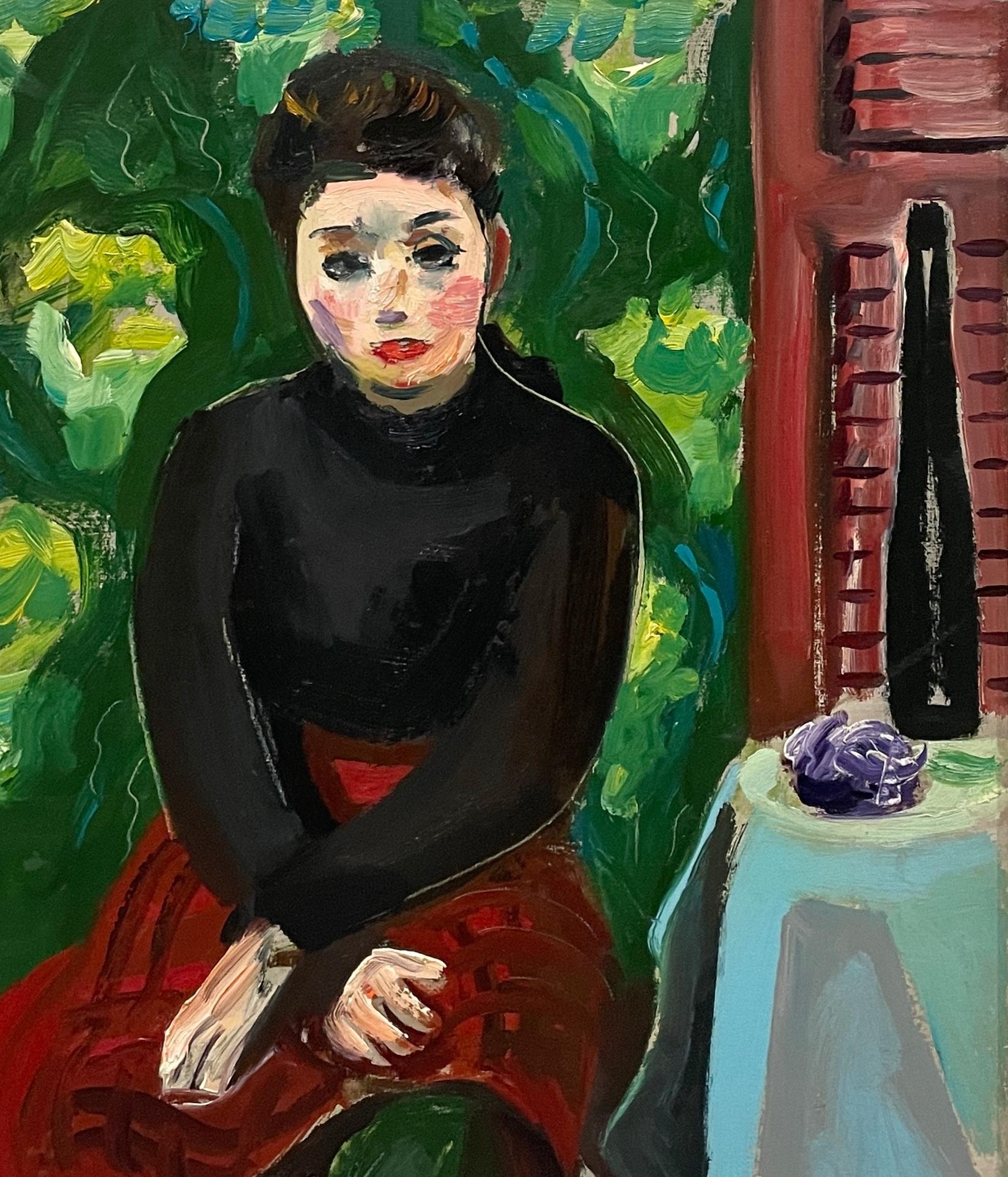 Captivant portrait moderne d'une jeune femme peint par Francis Chapin dans les années 1930 en vente 5