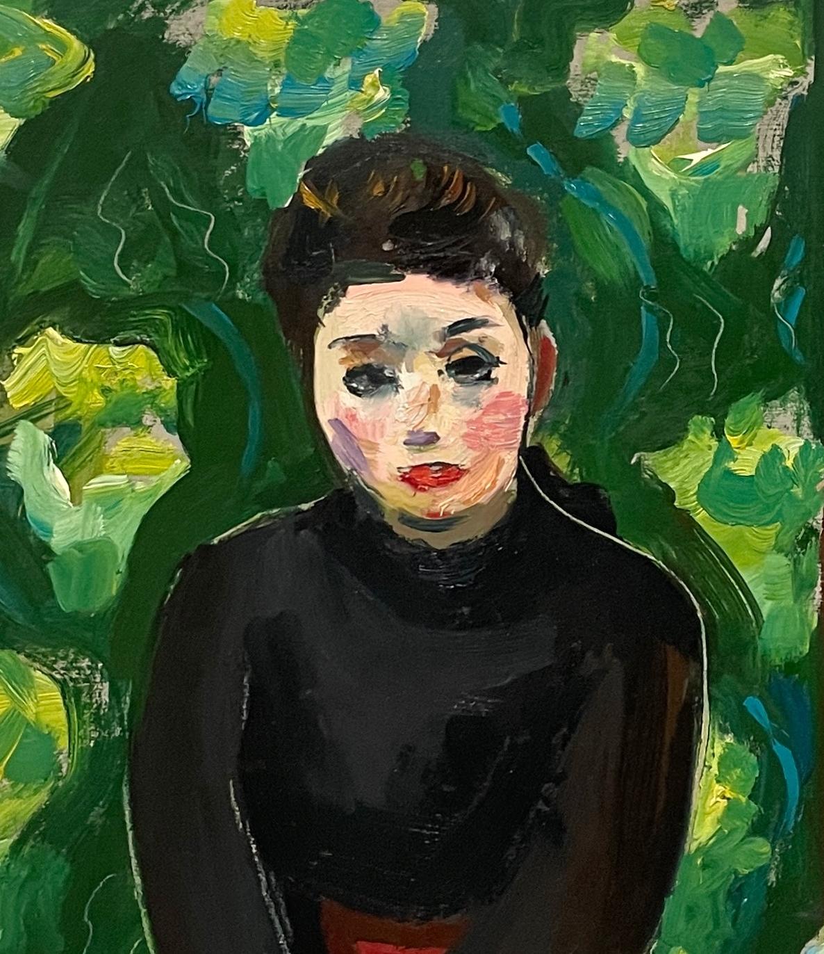 Captivant portrait moderne d'une jeune femme peint par Francis Chapin dans les années 1930 en vente 6