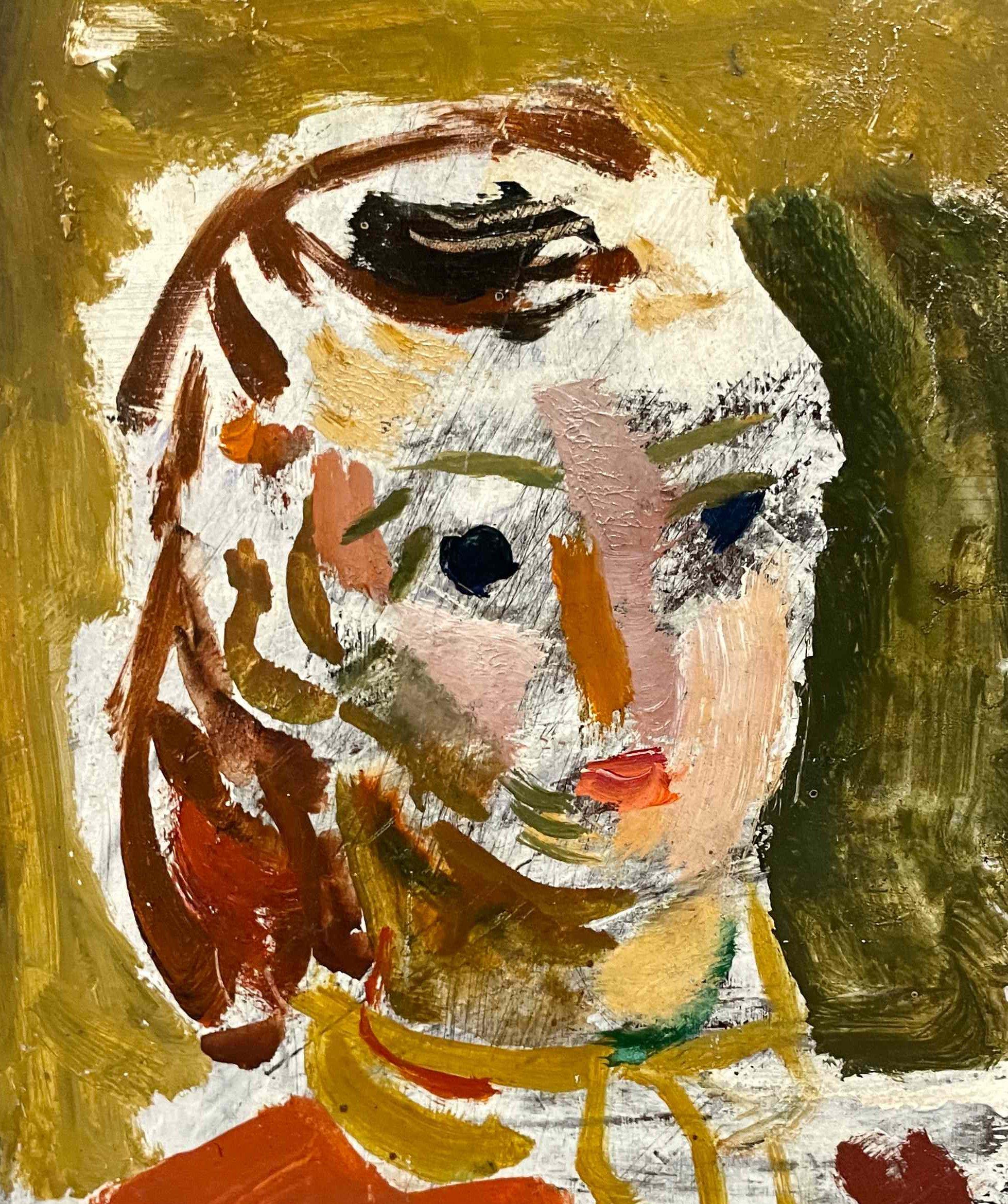 A Charming, 1950s Expressionist Portrait of a Young Girl by Francis Chapin For Sale 2