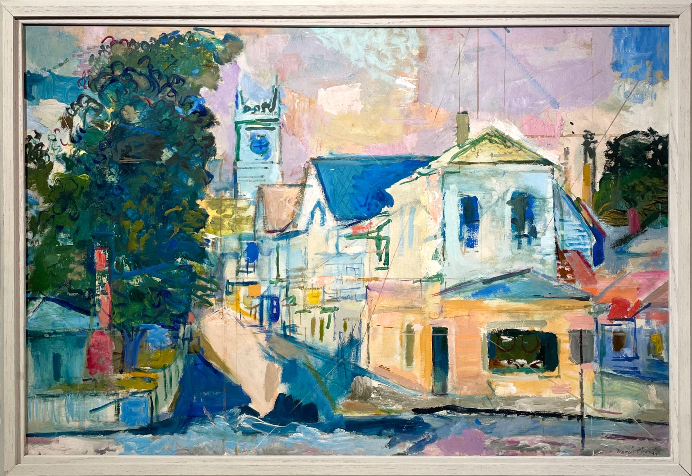 Encantadora escena callejera de Martha's Vineyard de los años 50 pintada por Francis Chapin en venta 2
