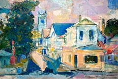 A Charming 1950s Martha's Vineyard Street Scene Painting by Francis Chapin