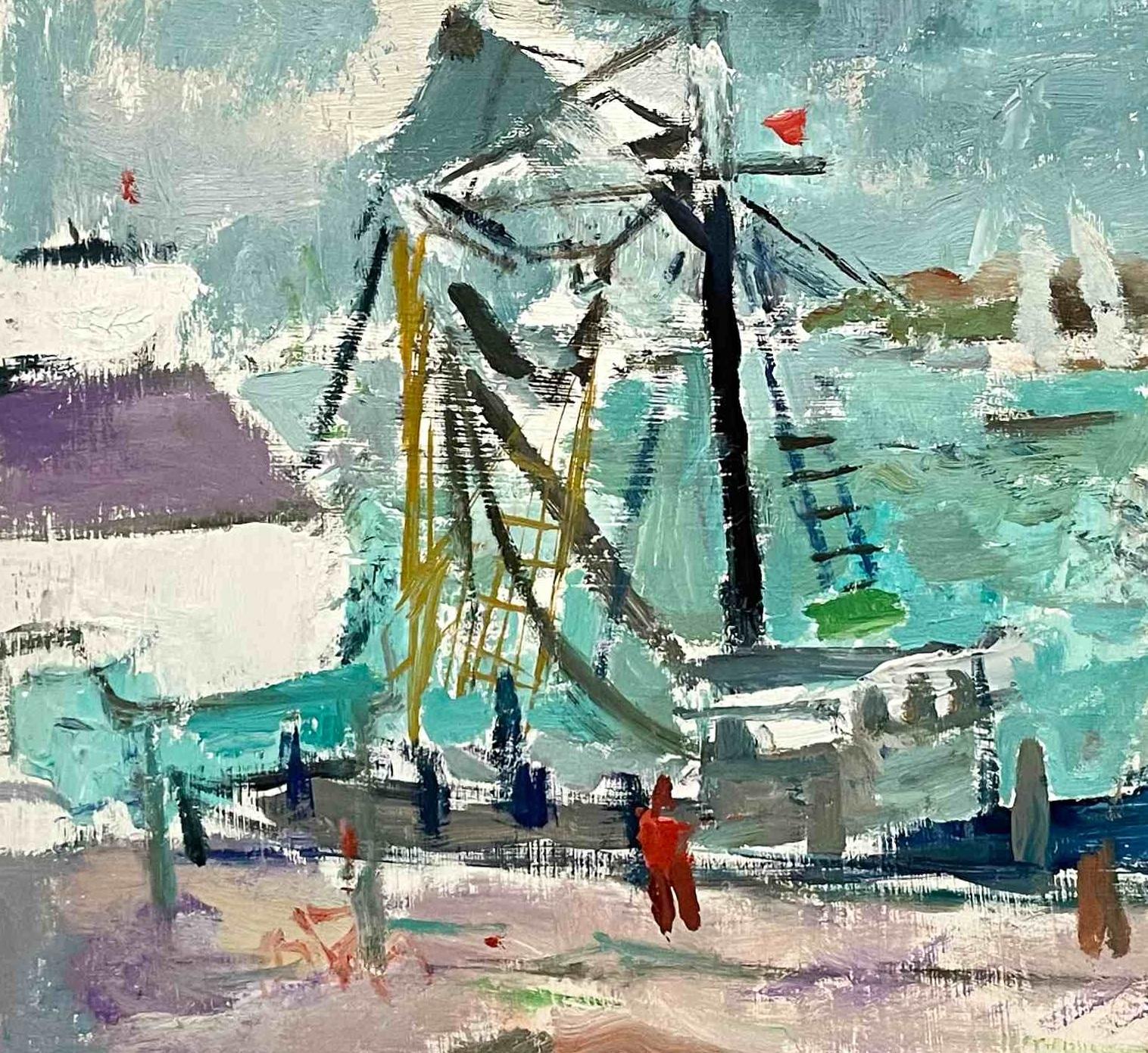 Charmante peinture à l'huile sur massonite de Martha's Vineyard des années 1930 par Francis Chapin en vente 4