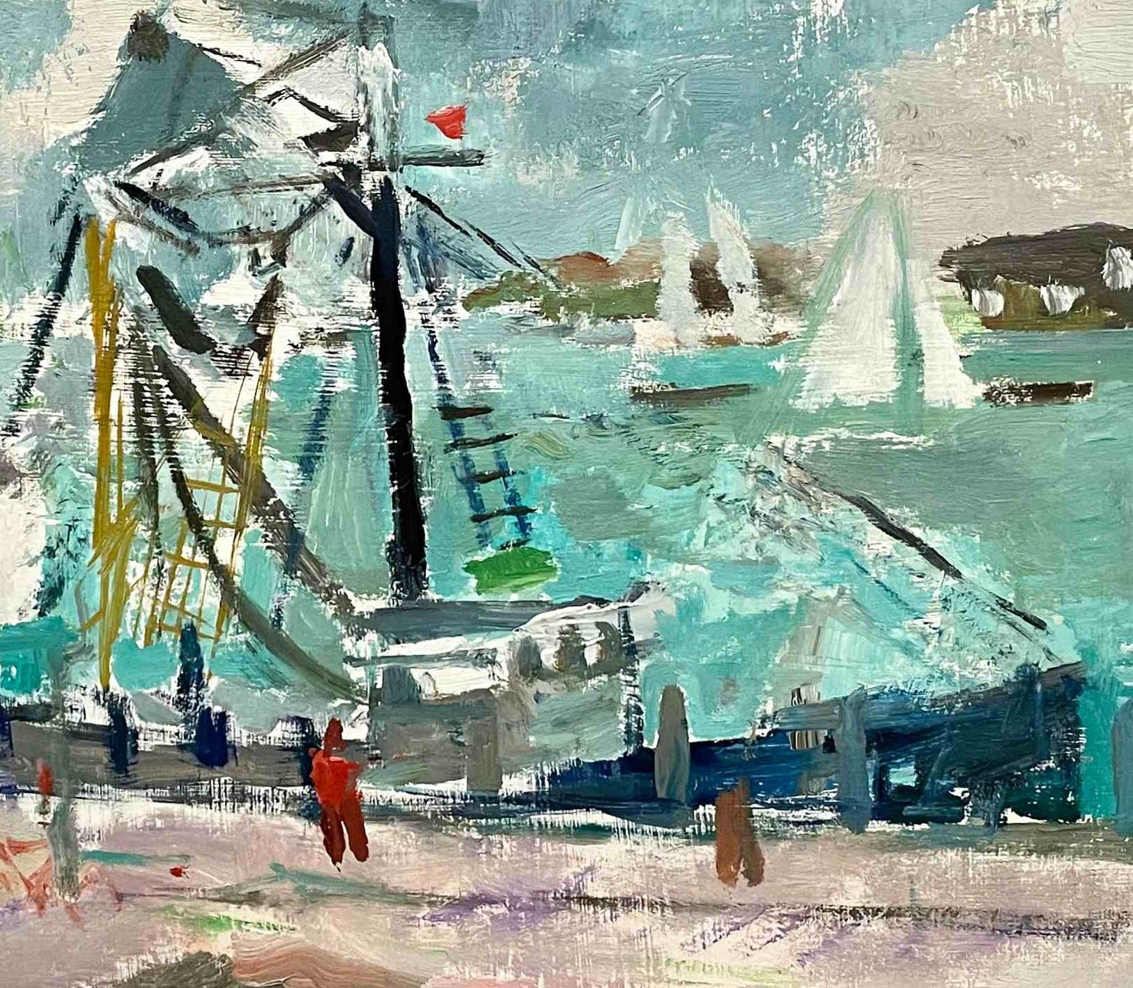 Charmante peinture à l'huile sur massonite de Martha's Vineyard des années 1930 par Francis Chapin en vente 5