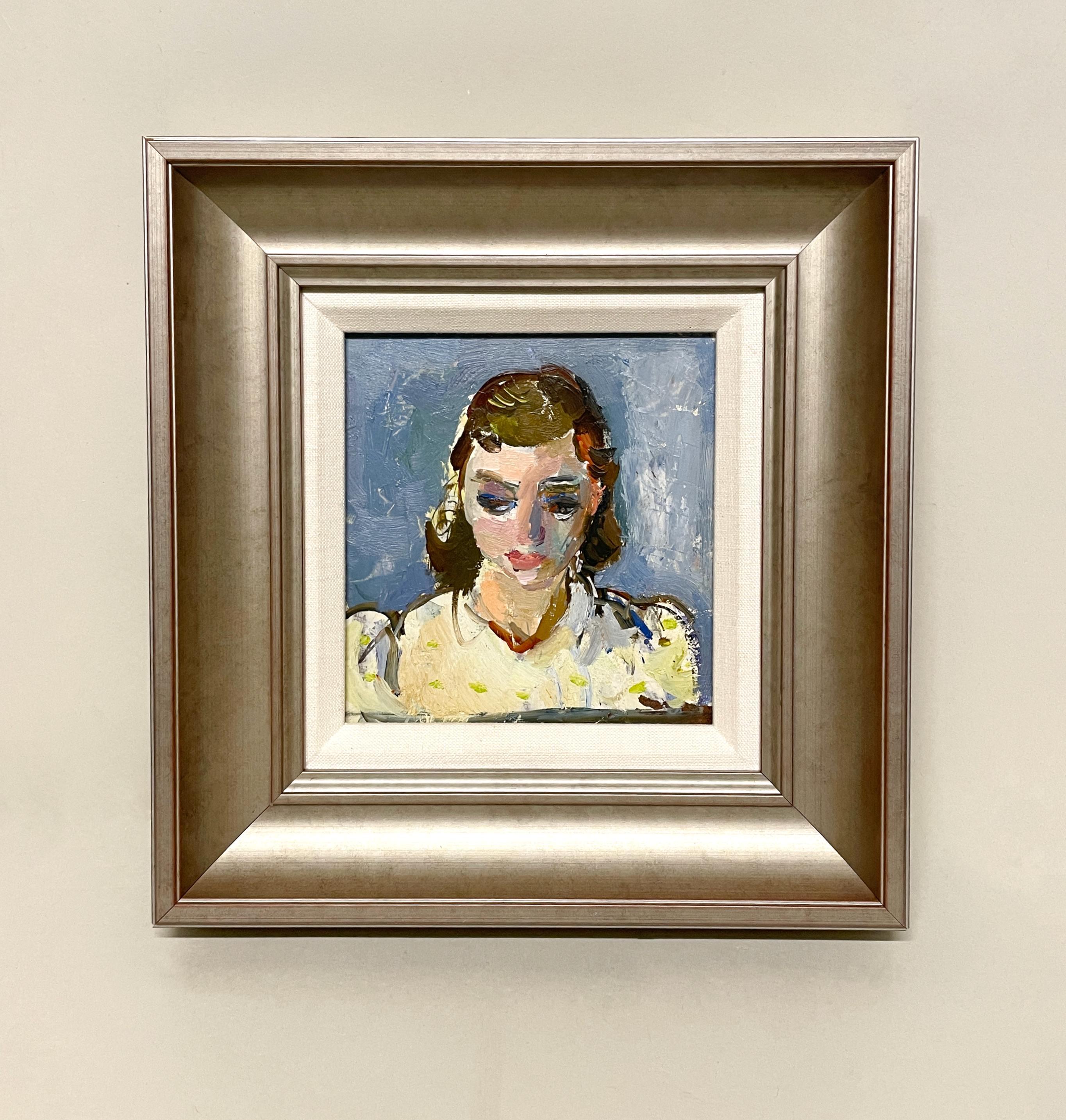 Un charmant portrait moderne des années 1950, une fille en robe blanche, par Francis Chapin en vente 1