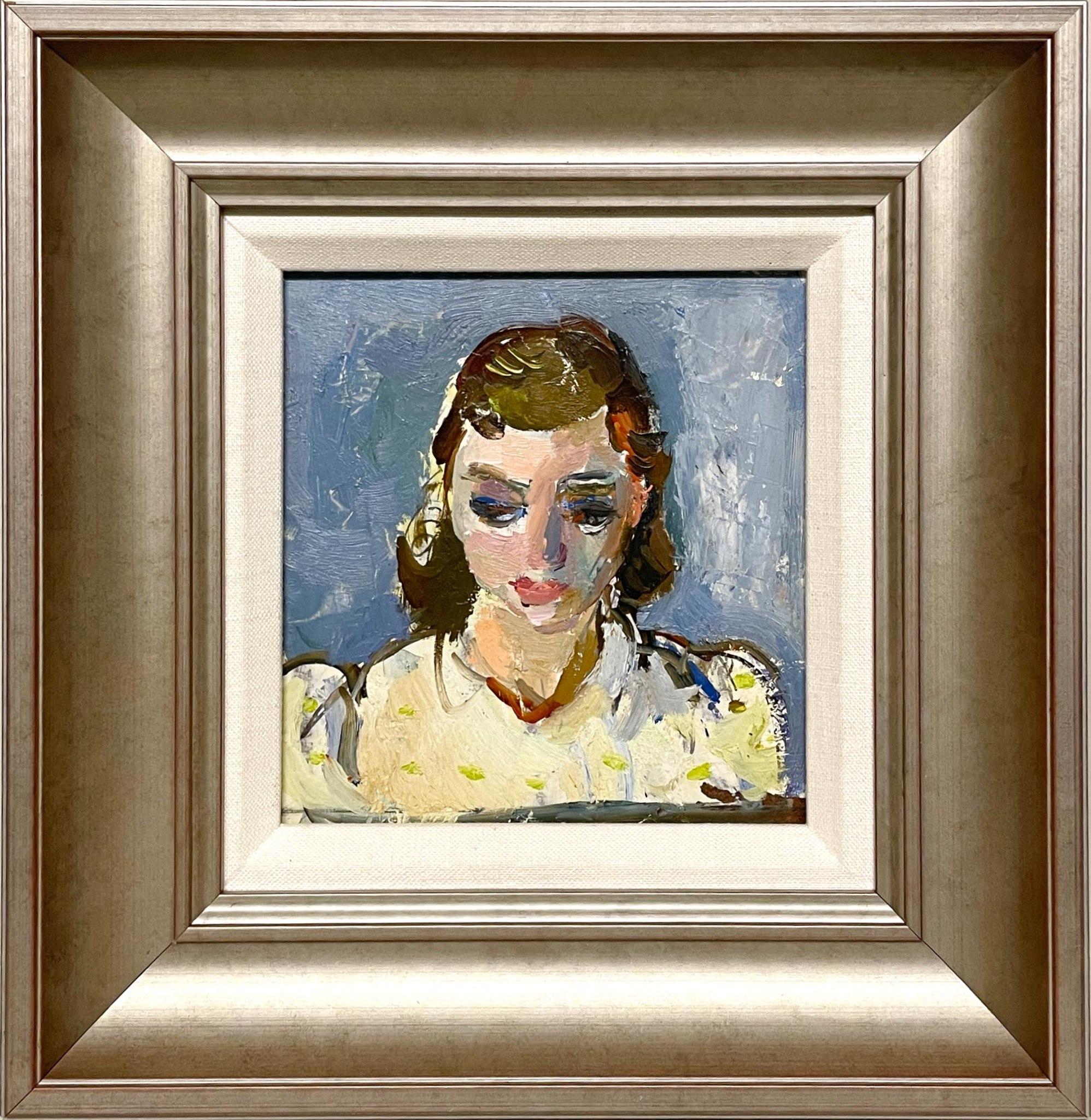 Un charmant portrait moderne des années 1950, une fille en robe blanche, par Francis Chapin en vente 2