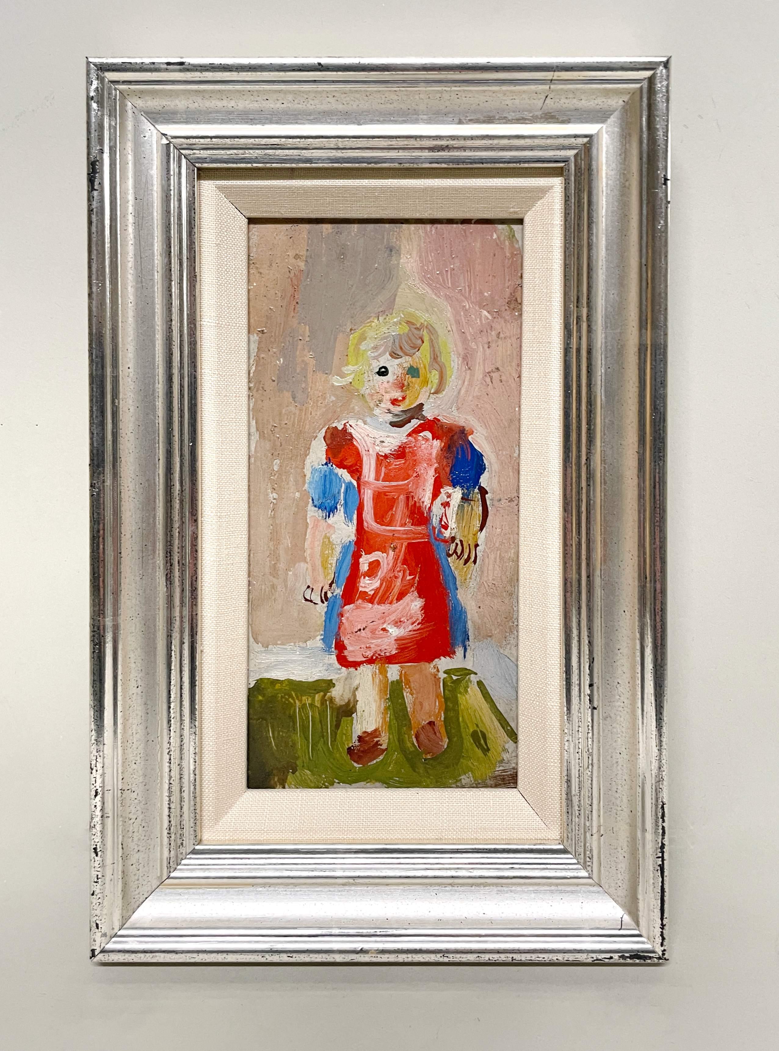 A Charming, 1950s Painting of a Little Girl, 