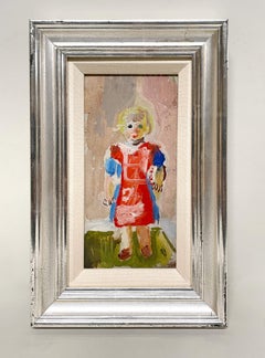 Una encantadora pintura de los años 50 de una niña, "Red Smock" de Francis Chapin