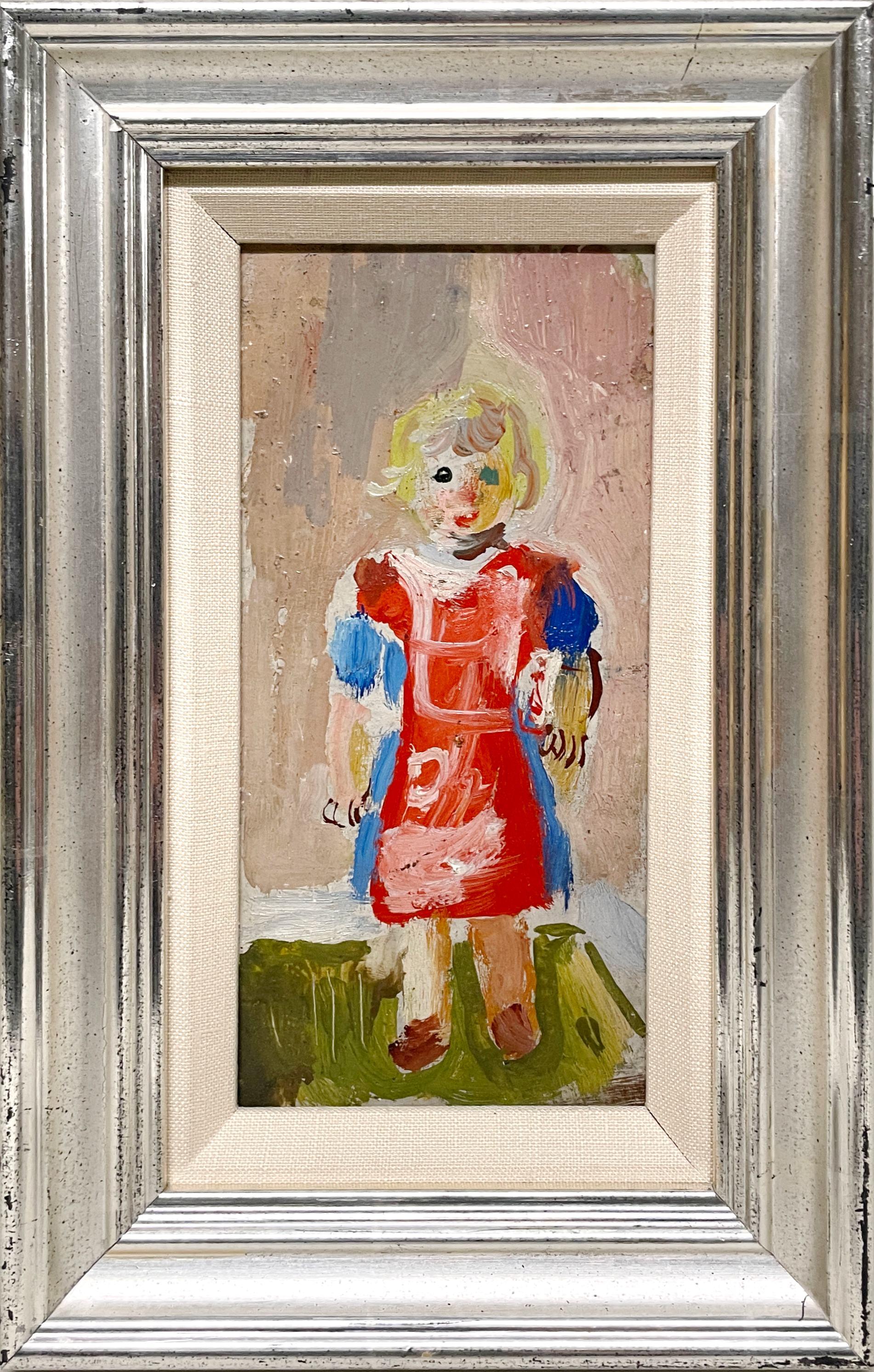 A Charming, 1950s Painting of a Little Girl, 