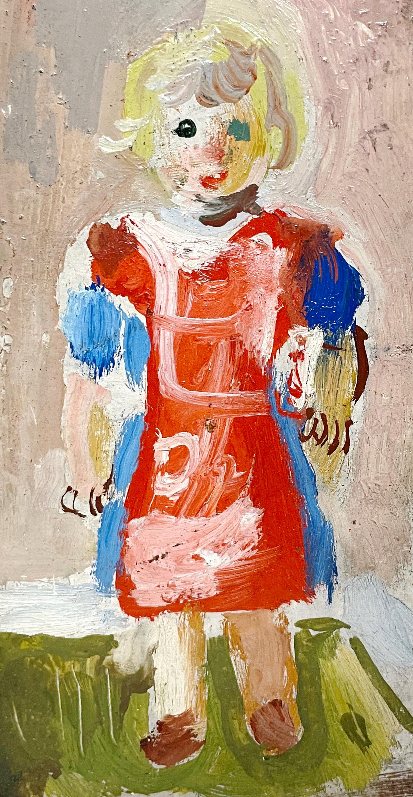 A Charming, 1950s Painting of a Little Girl, 