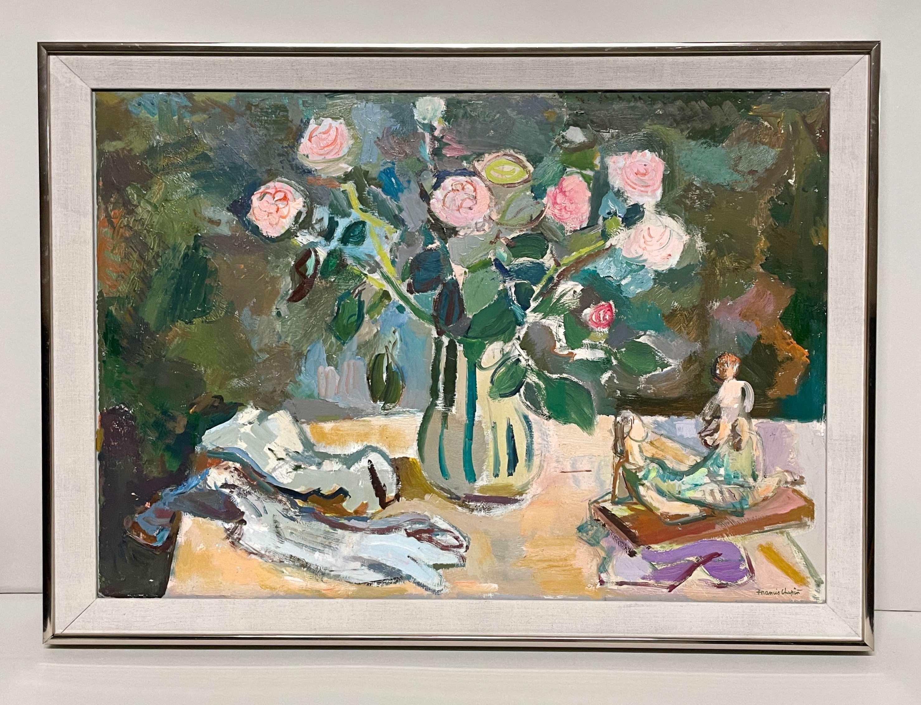 Un'affascinante natura morta degli anni '50 con guanti e rose rosa di Francis Chapin 2