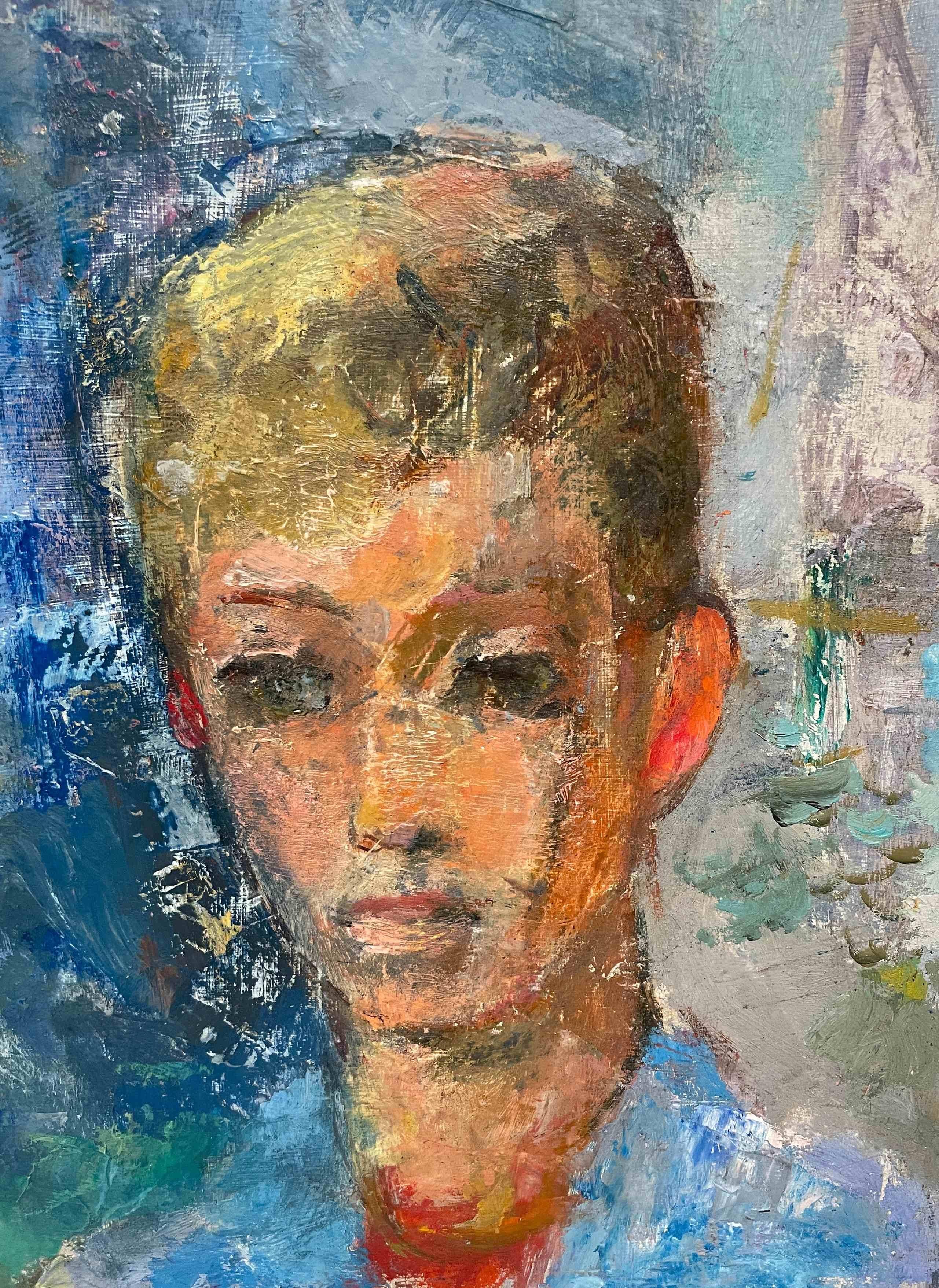 Un affascinante ritratto di giovane uomo della metà del secolo scorso di Francis Chapin in vendita 4