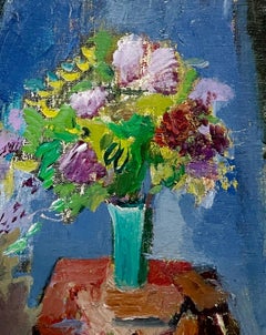 Vintage A Cheerful 1950s Mid-Century Modern Still Life of a Colorful Bouquet of Flowers