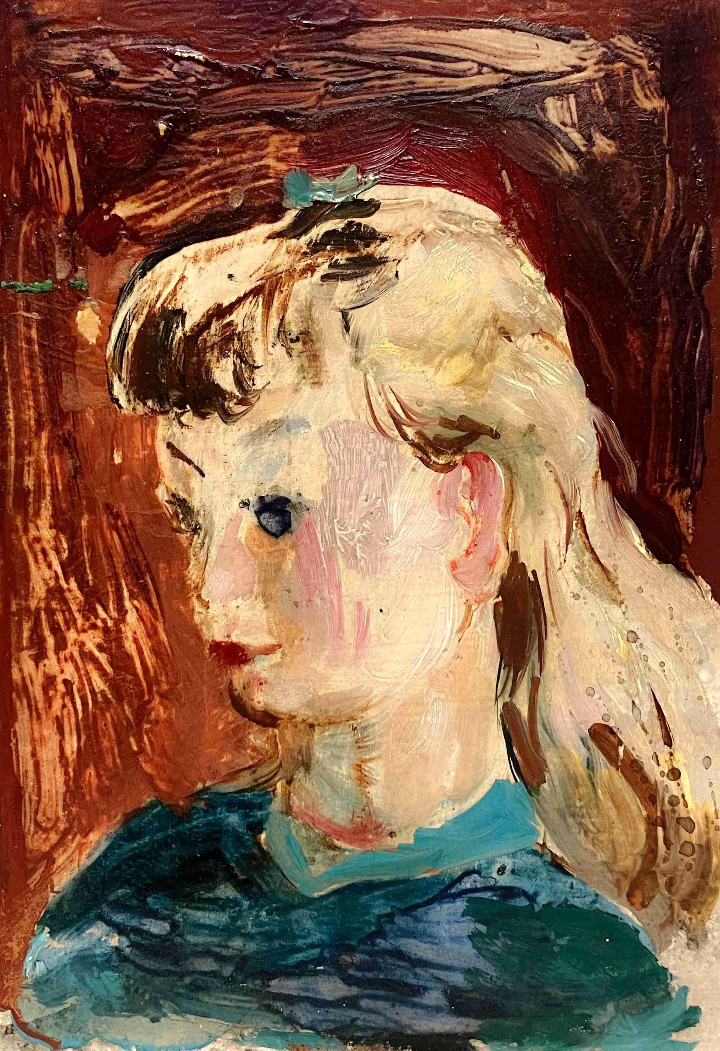 Un allegro ritratto moderno di una giovane donna degli anni '50 di Francis Chapin