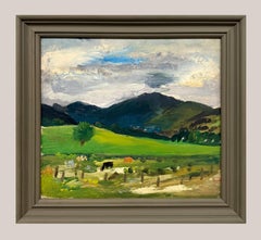 Un colorato paesaggio montano di campagna degli anni '30, estate nel Vermont