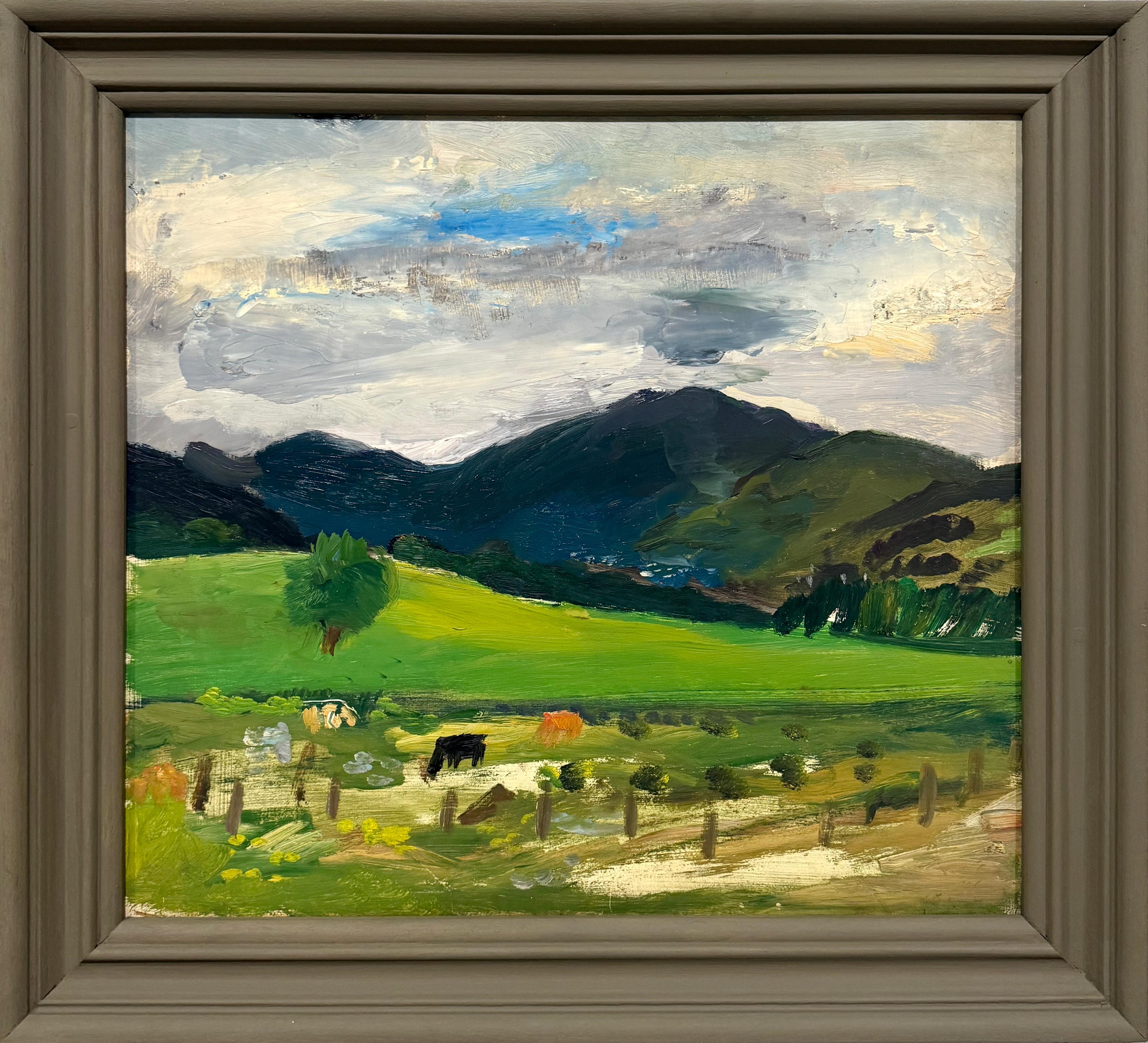 A Colorful, 1930s American Scene Country Mountain Landscape, Summer in Vermont