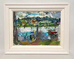 Una colorata scena estiva del porto di Saugatuck, Michigan, degli anni '30, di Francis Chapin