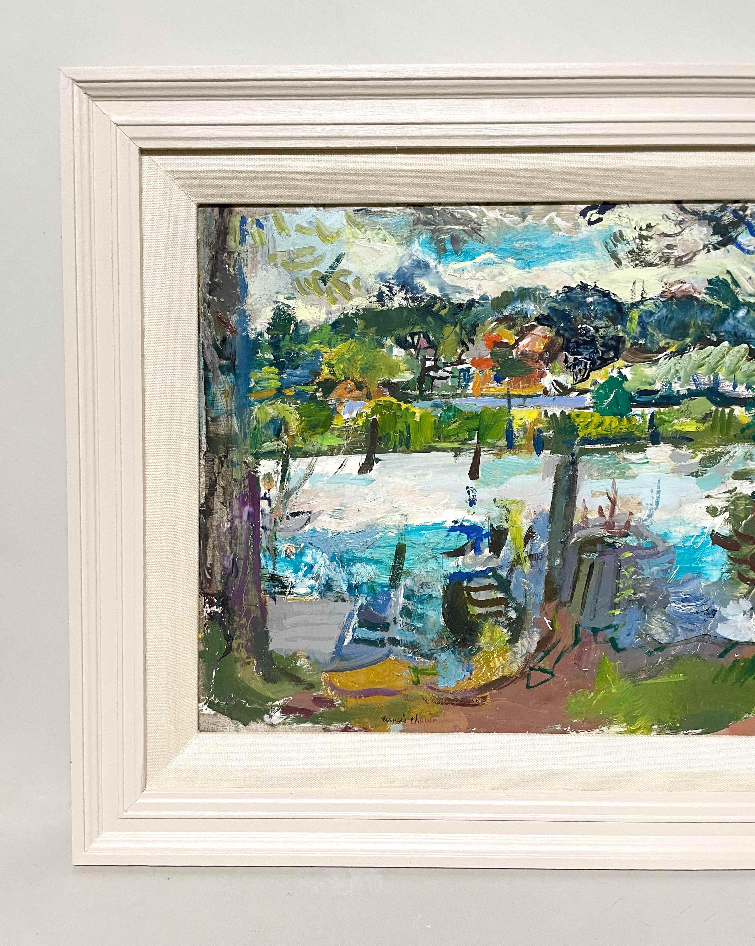 Scène de port colorée de Saugatuck, Michigan, dans les années 1930, par Francis Chapin en vente 4