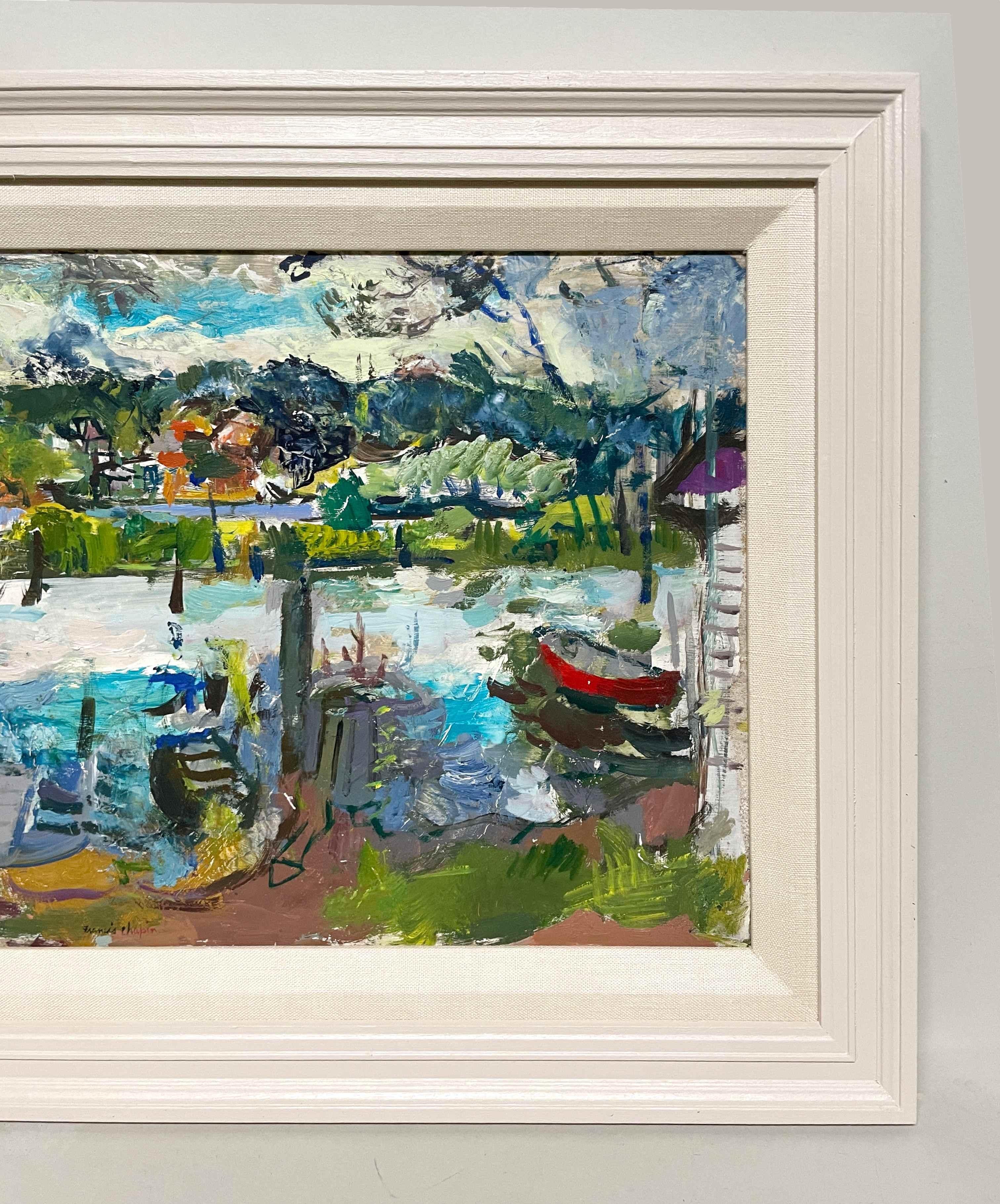 Scène de port colorée de Saugatuck, Michigan, dans les années 1930, par Francis Chapin en vente 5