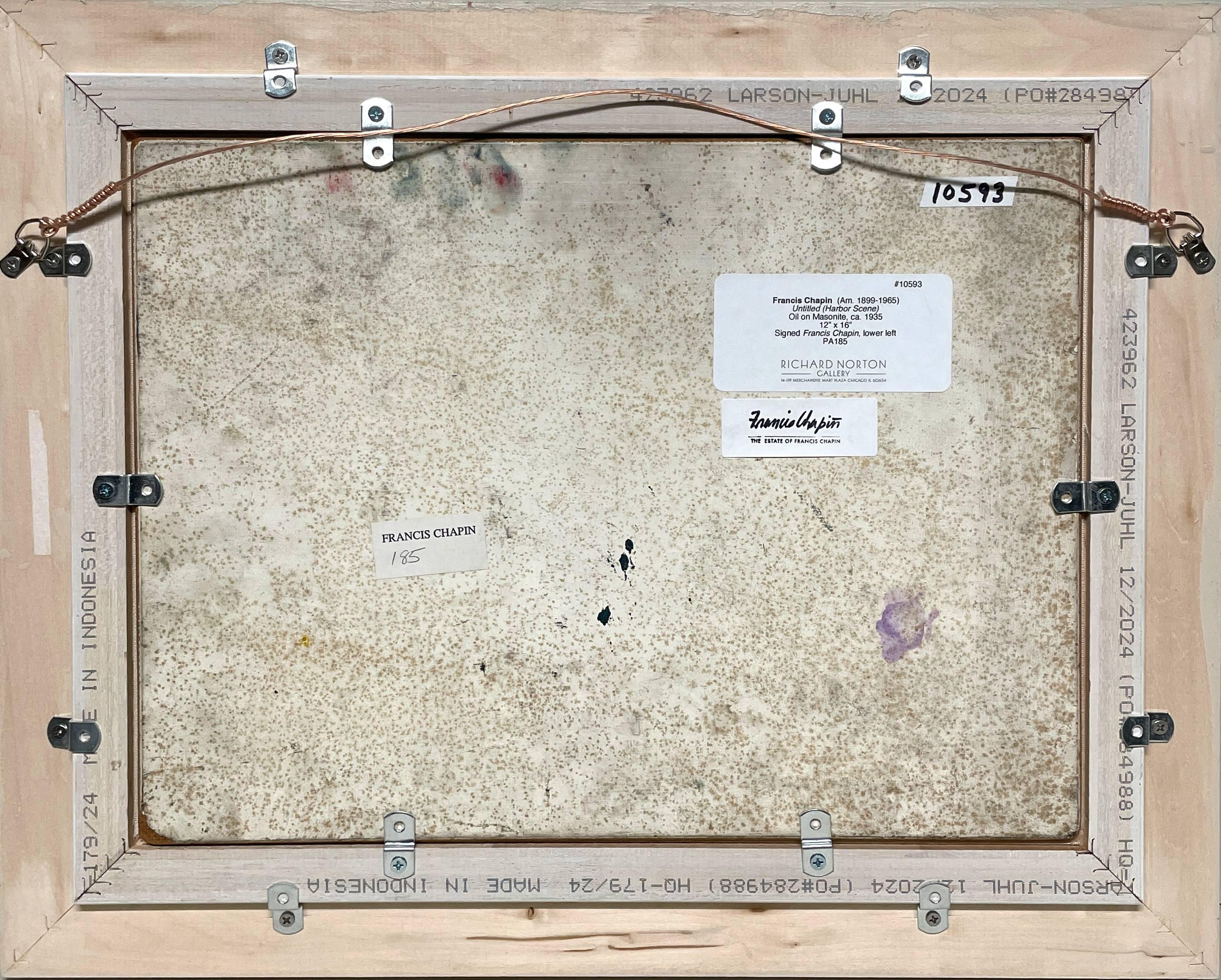 Scène de port colorée de Saugatuck, Michigan, dans les années 1930, par Francis Chapin en vente 7