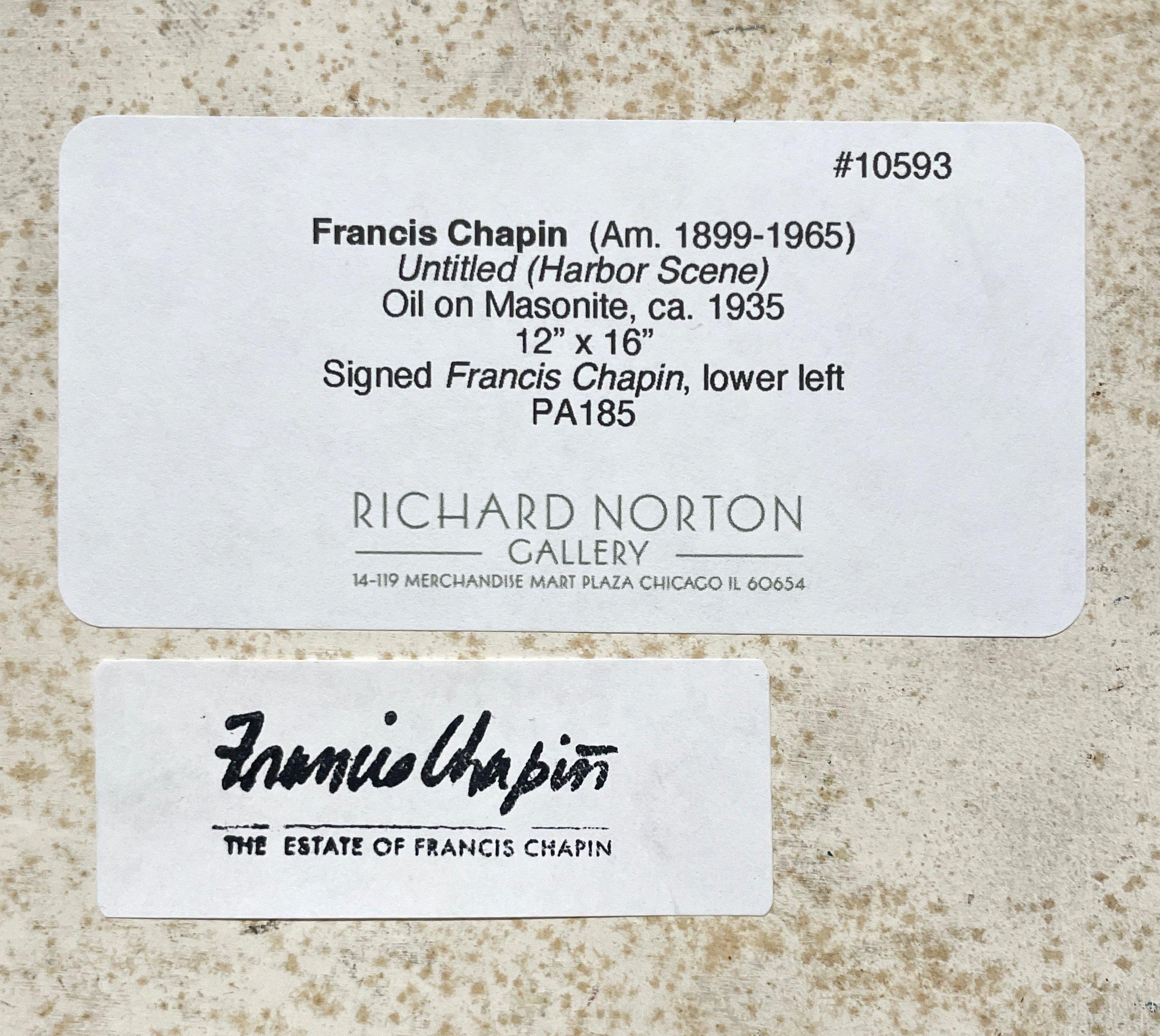 Scène de port colorée de Saugatuck, Michigan, dans les années 1930, par Francis Chapin en vente 8