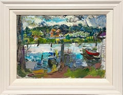 A Colorful, 1930s Summer Harbor Scene of Saugatuck, Michigan by Francis Chapin