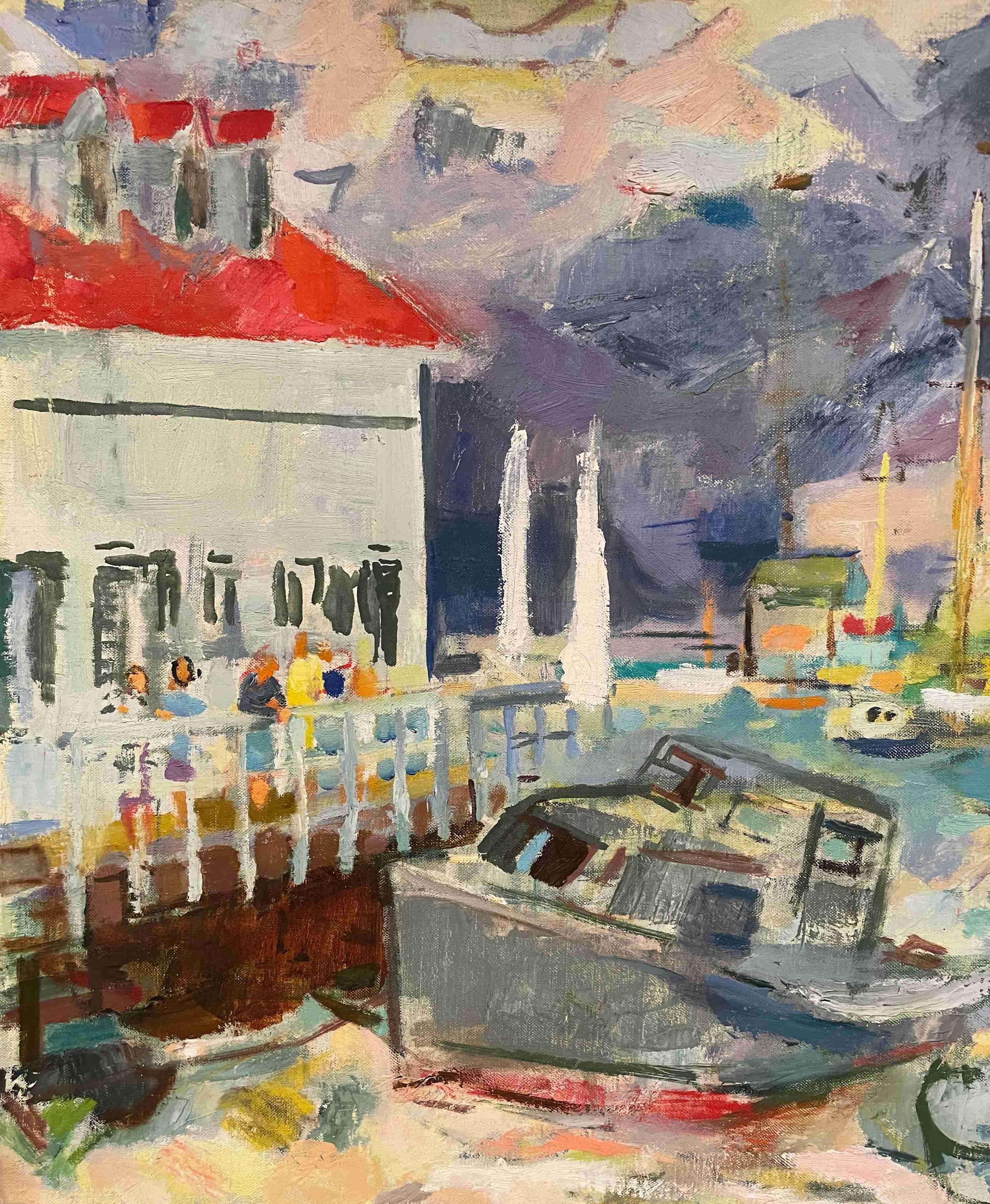 A Colorful 1950s Harbor Scene Depicting Martha's Vineyard by Francis Chapin 3