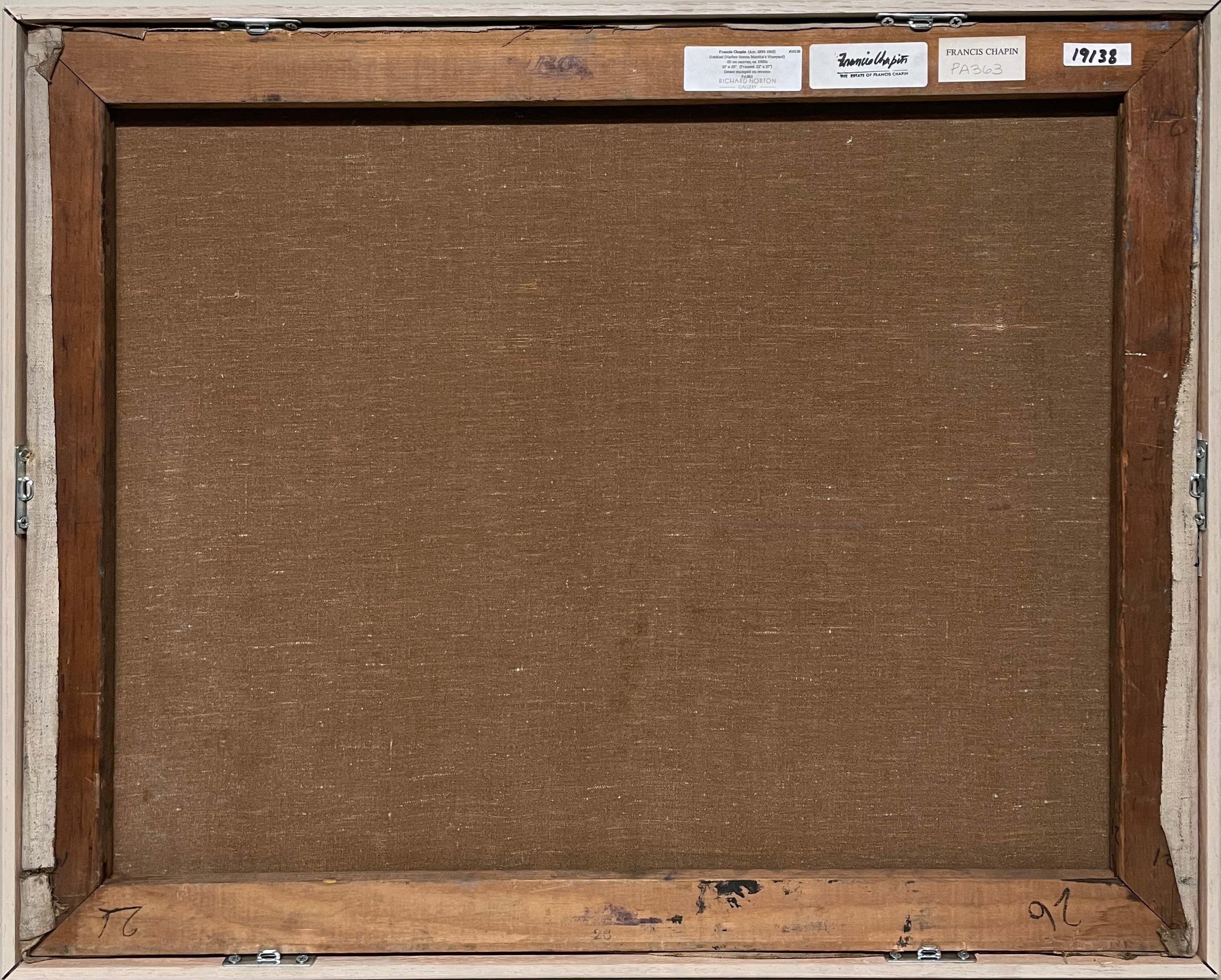 Scène de port colorée de Martha's Vineyard des années 1950 par l'artiste renommé Francis Chapin en vente 5