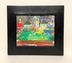 Eine farbenfrohe, moderne Pool-Hall-Szene aus der Jahrhundertmitte der 1950er Jahre von Francis Chapin