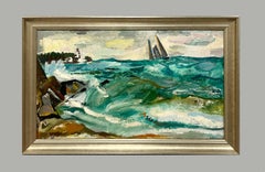 A Colorful, 1950s Modern Painting, Sailing Off the Coast of Martha's Vineyard