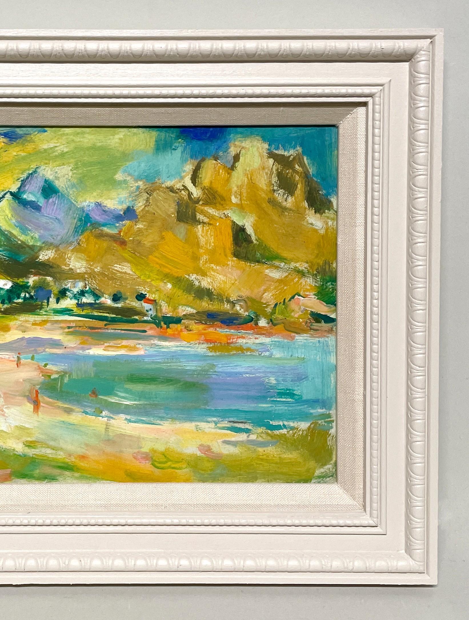 Eine farbenfrohe Bergstrandszene aus den 1950er Jahren von dem berühmten modernen Künstler Francis Chapin im Angebot 7