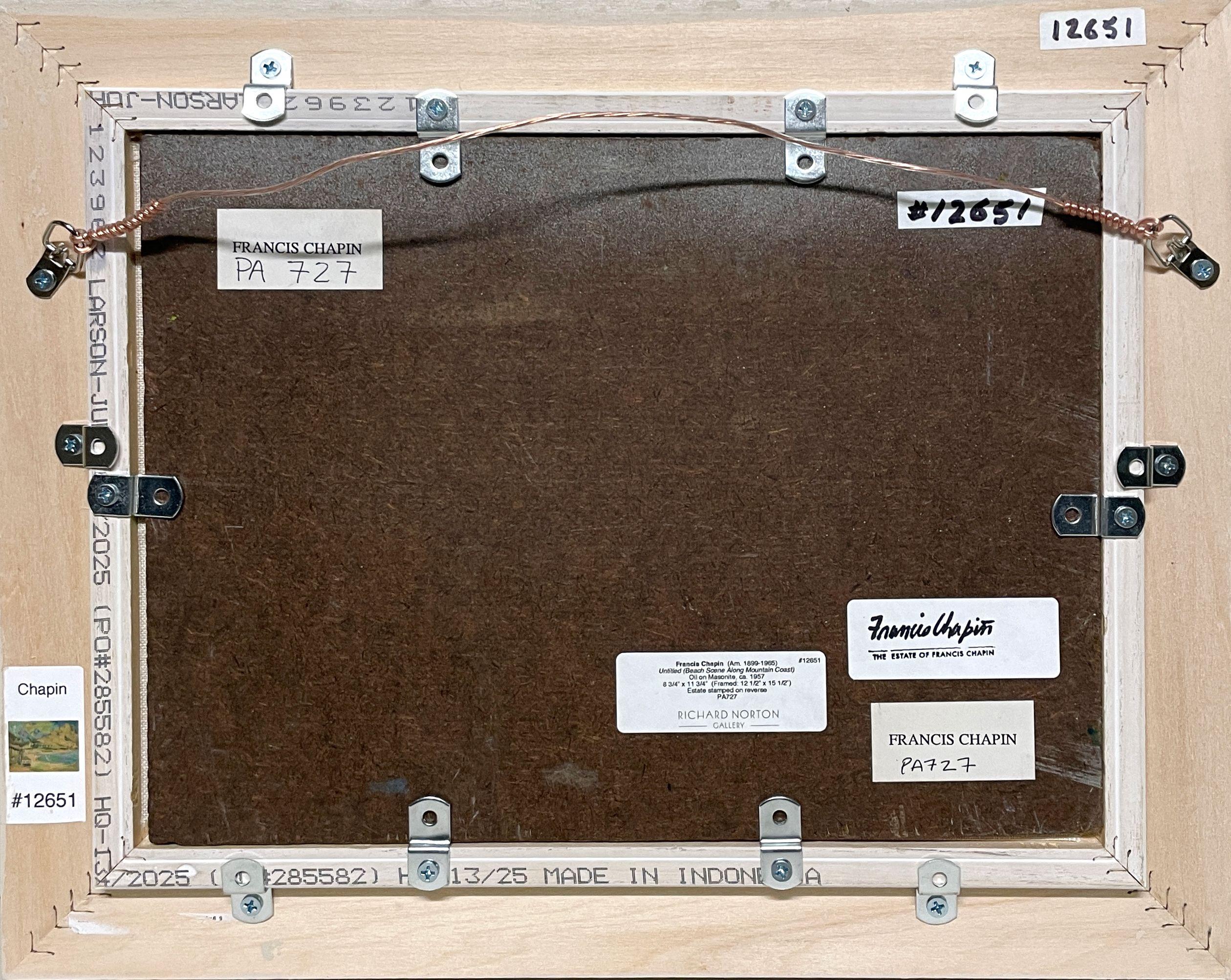 Eine farbenfrohe Bergstrandszene aus den 1950er Jahren von dem berühmten modernen Künstler Francis Chapin im Angebot 8