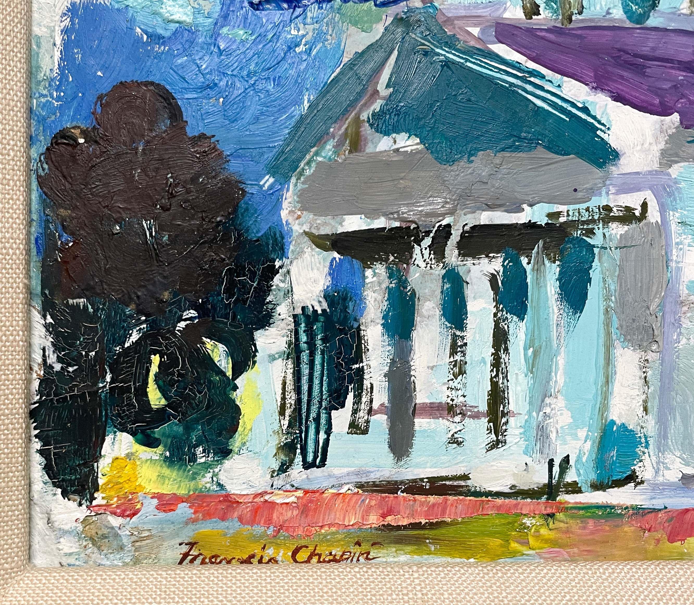 Peinture colorée des années 1950 de Martha's Vineyard, Old Whaling Church, Edgartown en vente 4